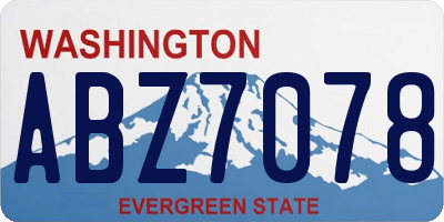 WA license plate ABZ7078