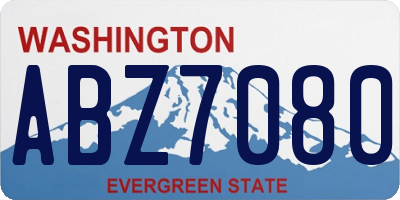 WA license plate ABZ7080