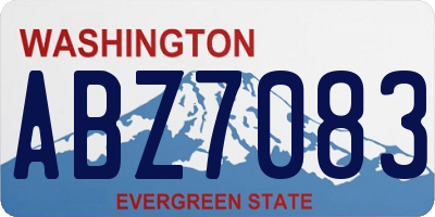 WA license plate ABZ7083