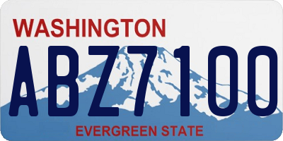 WA license plate ABZ7100
