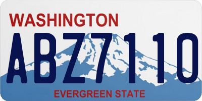 WA license plate ABZ7110