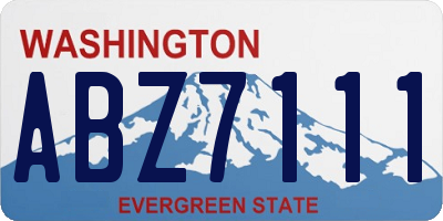 WA license plate ABZ7111