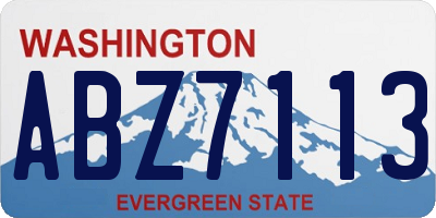 WA license plate ABZ7113