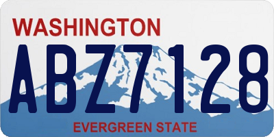 WA license plate ABZ7128
