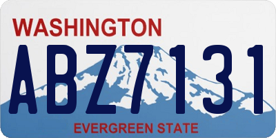 WA license plate ABZ7131