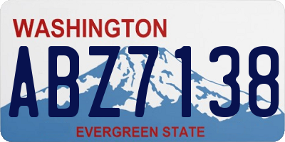 WA license plate ABZ7138