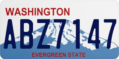 WA license plate ABZ7147