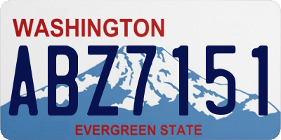 WA license plate ABZ7151
