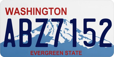 WA license plate ABZ7152
