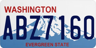 WA license plate ABZ7160