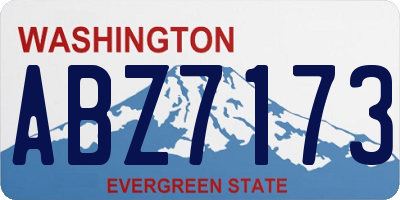 WA license plate ABZ7173