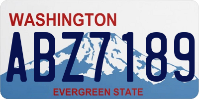 WA license plate ABZ7189