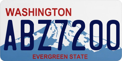 WA license plate ABZ7200
