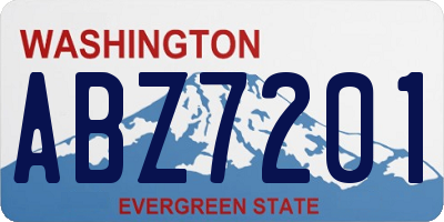 WA license plate ABZ7201