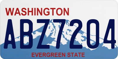 WA license plate ABZ7204