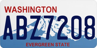 WA license plate ABZ7208