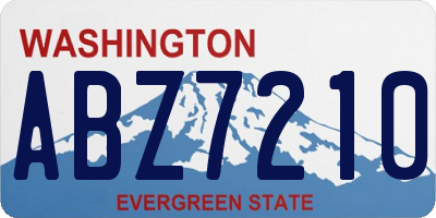 WA license plate ABZ7210