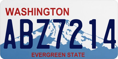 WA license plate ABZ7214