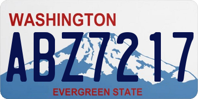WA license plate ABZ7217
