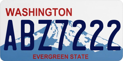 WA license plate ABZ7222