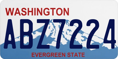 WA license plate ABZ7224