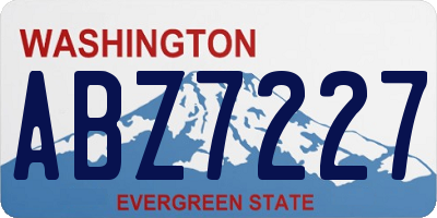 WA license plate ABZ7227