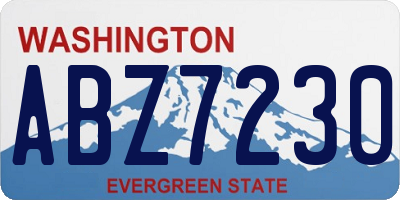 WA license plate ABZ7230
