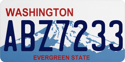 WA license plate ABZ7233