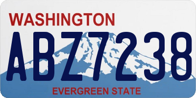 WA license plate ABZ7238