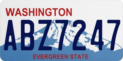 WA license plate ABZ7247