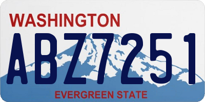 WA license plate ABZ7251
