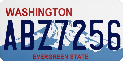 WA license plate ABZ7256