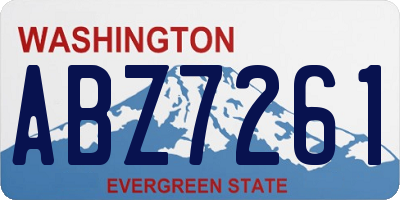 WA license plate ABZ7261