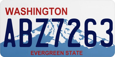 WA license plate ABZ7263