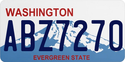 WA license plate ABZ7270