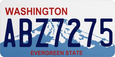 WA license plate ABZ7275