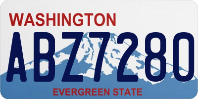 WA license plate ABZ7280