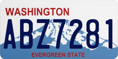 WA license plate ABZ7281