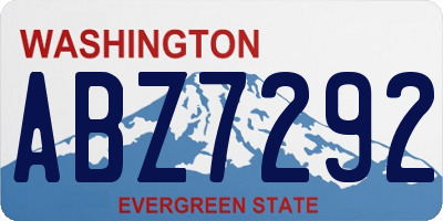 WA license plate ABZ7292