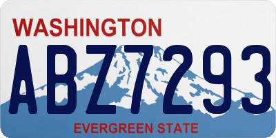 WA license plate ABZ7293