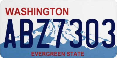 WA license plate ABZ7303