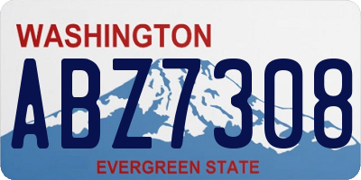 WA license plate ABZ7308