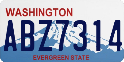 WA license plate ABZ7314