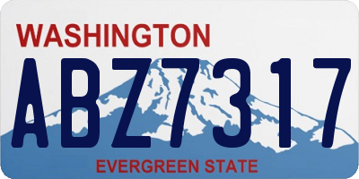 WA license plate ABZ7317
