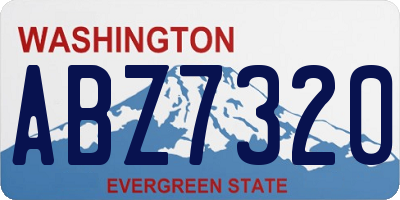 WA license plate ABZ7320