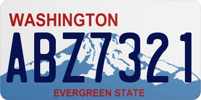 WA license plate ABZ7321