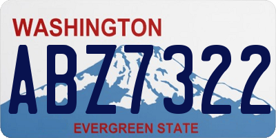 WA license plate ABZ7322