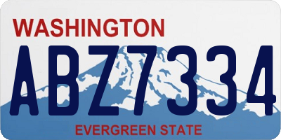 WA license plate ABZ7334