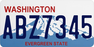 WA license plate ABZ7345