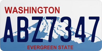 WA license plate ABZ7347